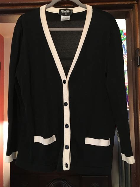 cardigan tipo chanel|chanel black and white cardigans.